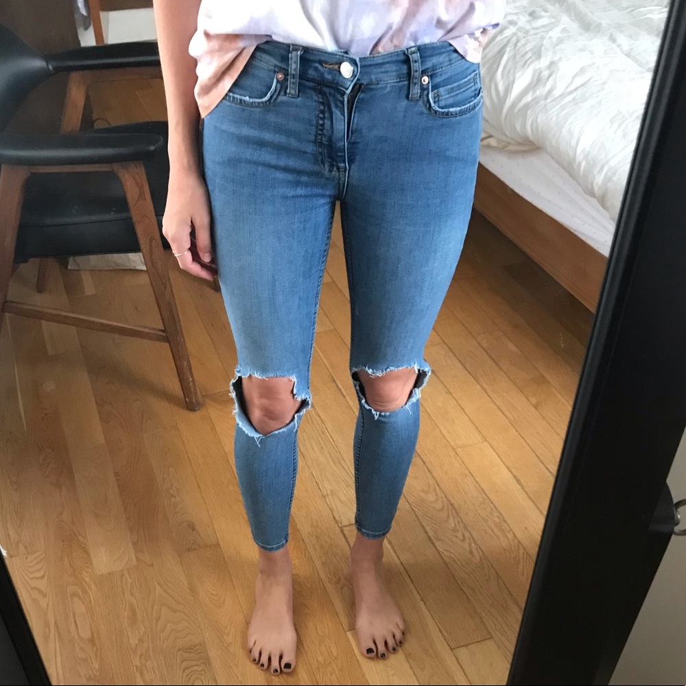 Free People Busted Knee Skinny Jeans